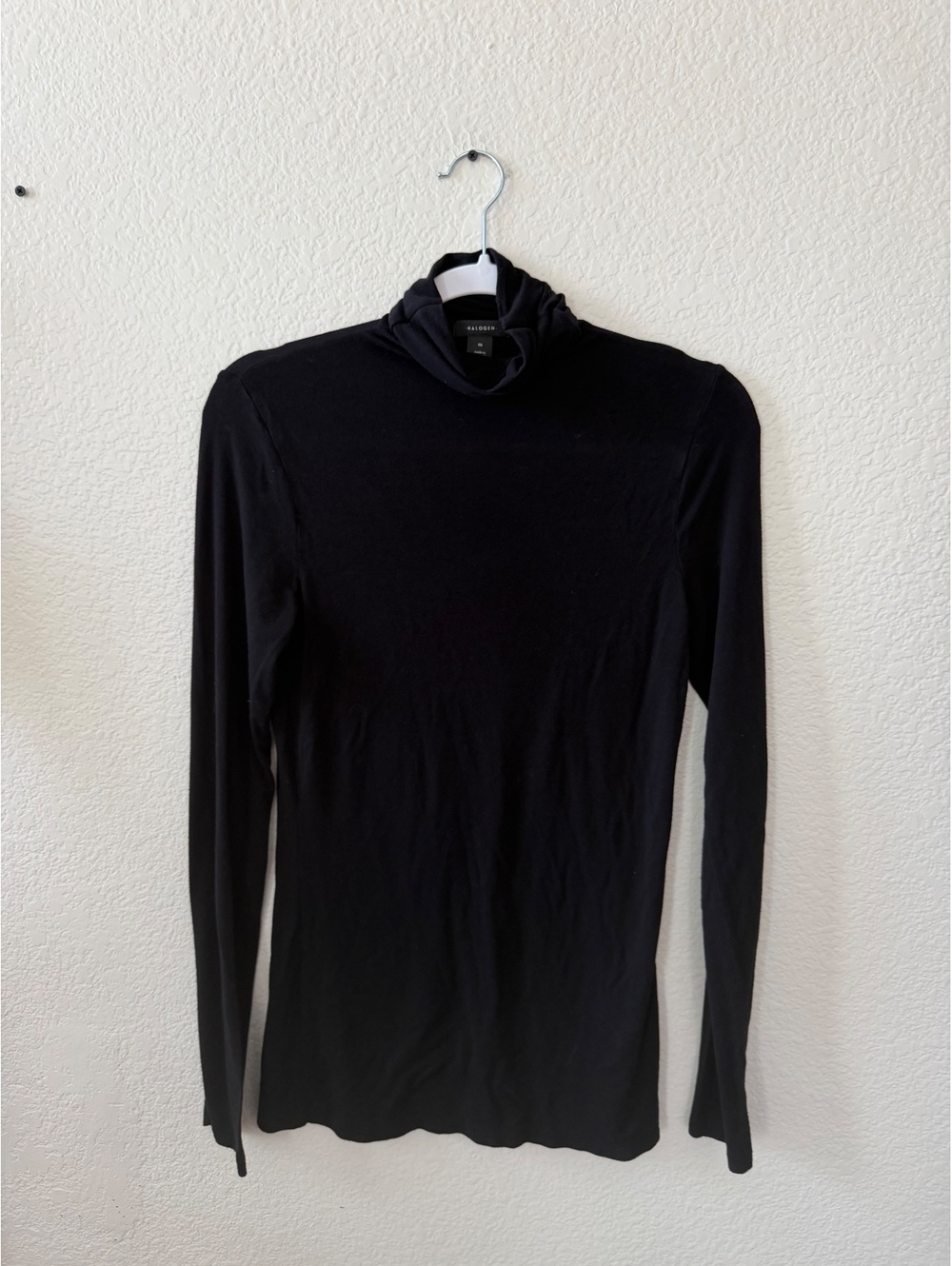Halogen Black Long Sleeve Turtleneck Top Medium casual workwear office siren